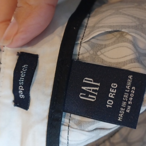 Gap Stretch Skirt Size 10 Regular White Navy Blue Abstract Print Above Knee - Picture 5 of 8